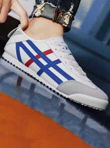 （建议选大一码，尺码偏小）（薄底，轻便舒适）！轻盈柔软，适合春夏穿着或叠穿，方便旅行或日常休闲穿着。高品质通勤简约情侣鞋，男女时尚小牛皮哑光德牧鞋，运动鞋，小众平底休闲鞋，（多种颜色可选）沙特国庆日 49221407（鞋舌：印花工艺和缝制布标随机发放） - 寶藍色 - 查看 5