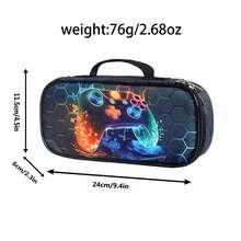 3D Printed Gamer Style Pencil Case For Kids, Double-Sided Pattern Pencil Box, Large Capacity Wallet Card Holder, Compartment Pencil Box - Multicolor - View 4