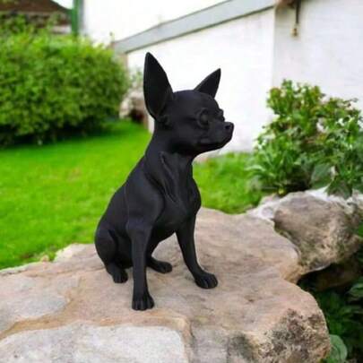 1pc 3D Printed Chihuahua Dog Statue, Realistic Chihuahua Puppy Figurine, Cute Dog Decor, Suitable For Dog Lovers And Collectors, Home Decoration For Living Room, TV Stand, Cabinet, Holidays, Perfect Gift