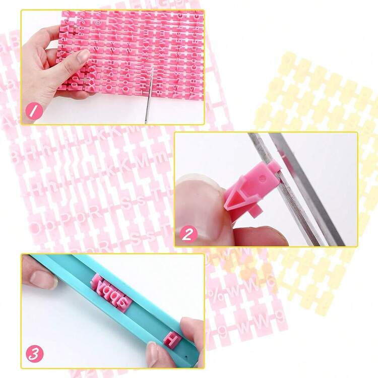 1pc Handmade Soft Clay Alphabet & Number Stamp, For Clay Shaping, Decoration, DIY Embossing Letter Stamp Mold - Hot Pink - View 11