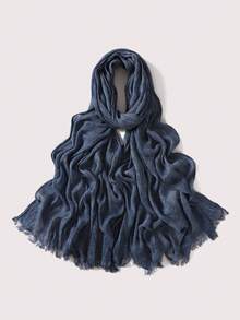 1 Khăn choàng tua rua xếp ly Modal trơn màu dành cho nữ, Khăn trùm đầu thường ngày, Khăn choàng giữ ấm chống nắng Hijab dùng khi mặc váy - nhiều màu - Xem 23