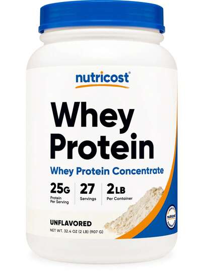Nutricost Whey Protein Concentrate (Unflavored) 2LBS - Gluten Free & Non-GMO