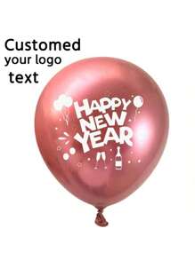 Globos personalizados - Diseño personalizado - Tus propios globos metálicos - Globos con logotipo y texto para fiesta de cumpleaños, boda, graduación, negocio, decoración (Globos de látex, 12 pulgadas) - Multicolor - Ver 3