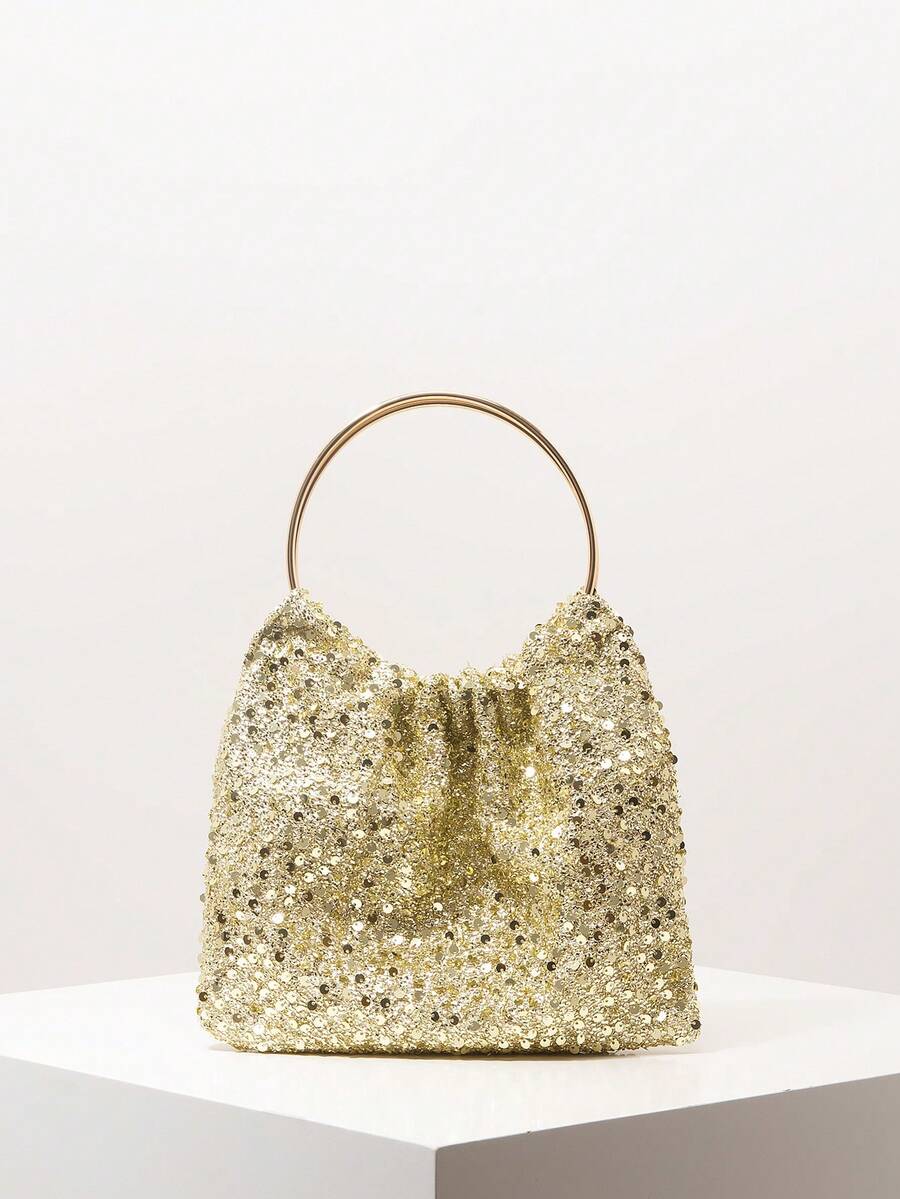 Bolso elegante para mujer, para fiesta de boda, bolso con lentejuelas, bolso para baile de graduación, accesorios para baile de graduación, artículos de boda, bolso elegante para mujer (patrón aleatorio)