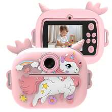 儿童即时打印相机，1080P 高清视频录制，适合幼儿的高清数码摄像机，数码变焦，适合 4 5 6 7 8 9 10 岁女孩的便携式玩具，适合 3-12 岁男孩和女孩的圣诞节生日礼物 - 彩色 - 查看 21