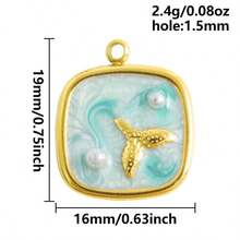 1pc/2pcs Luxury Delicate 304 Stainless Steel Electroplated Pendant Charms, Suitable For DIY Jewelry, Jewelry Making, Crafts - Ocean Life, Cherry, Flower Designs - Color - View 45