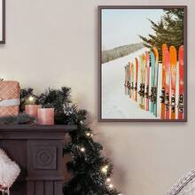 1 pezzo, Quadro da parete in tela, Decorazione da parete incorniciata, Sci moderno e colorato, Decorazione da parete per pista da sci, cartellone da sci invernale, Decorazione per la casa vintage con snowboard, Decorazioni natalizie, Decorazione natalizia con scena invernale e neve, Decorazione per camera, Decorazione per dormitorio, Decorazione per bagno, Decorazione per camera da letto, Decorazione per ufficio, Decorazione per soggiorno, Regalo per appassionati di sci - Multicolore - Visualizzare 6