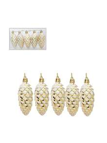 5pcs /Set Plastic Pine Cone Balls, Colorful Hanging Pendants, Festive Christmas Ornament, Small Tree Decorations, Christmas Party Decor Supplies, Holiday Supplies, Christmas Decor, Christmas Supplies Home Decor Christmas Decorations Room Decor Winter