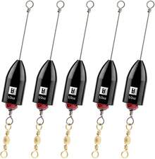 Ready Rigs Lubina Salada 5 Piezas Latón Preensamblado Kit 4 Dimensiones - Negro básico_1/2oz_paquete de 5 - Ver 4