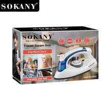 Plancha de vapor de viaje SOKANY 6047, quitarruga de ropa, 700W de alta potencia, calentamiento rápido, control de temperatura múltiple, pantalla LED para ajuste fácil. Suela de cerámica, fácil de planchar cuellos, botones y otras áreas pequeñas. Adecuado para viajes y personas de negocios como un útil compañero del hogar.