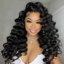 NARNI 28 30 Inch 13x6 Loose Deep Wave Lace Front Wigs Human Hair 250% Density HD Transparent Lace Frontal Wigs Human Hair Pre Plucked Loose Deep Wave Wigs Human Hair With Baby Hair For Women Natural Color - Natural Black - 查看 6