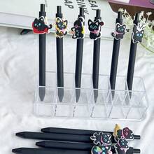 3pcs/5pcs/10pcs Cute & Funny Black And White Game Controller/Kitten Shaped Decorative Pen, Ballpoint Pen, Gel Pen, Rollerball Pen, Cute Vegetable & Flower Press Pen, Suitable For Students And Girls, Back To School Gift Filler - one-size - View 2