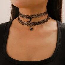 Dây chuyền mặt dây chuyền hình mèo đen pha lê phong cách Gothic - Kiểu dáng cổ điển, dây choker có thể điều chỉnh, thiết kế rỗng, lấy cảm hứng từ hình xăm, trang sức quyến rũ thập niên 90 và Y2K, hoàn hảo cho phụ nữ, thích hợp làm quà tặng cho người yêu, cháu gái, bạn bè, đeo trong dịp Halloween, thường ngày và các lễ kỷ niệm. - Nhiều màu - Xem 3