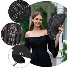 8.66 Inch Mini Paper Folding Hand Fans With Chinese Style Prints - Women Foldable Hand Fans For Home, Kitchen, Weddings, Parties & DIY Decor - mặc định - Xem 3