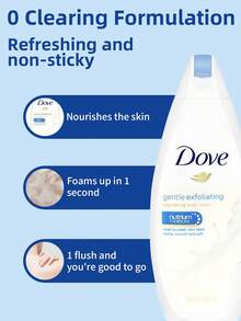1 Bottle 200ml Dove Exfoliating Body Wash, Natural Plant Particles + Amino Acids Activate, Gentle Cleansing Body Wash For Rough Skin & Chicken Skin, Brightening & Smoothing - New 200ml Exfoliating - View 3