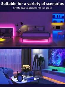 1 件装霓虹柔性 RGB LED 霓虹灯带，带遥控器 - 变色霓虹灯，适用于卧室、沙发、游戏设置和家庭影院装饰，非常适合节日装饰