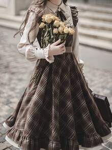 طقم زي خادمة، فستان دمية فرنسية عتيقة بطراز لوليتا، مناسب لصور التخرج، مواعيد الحديقة، العشاء الرومانسي، النوادي، حفلات الأزياء، عيد الحب - متعدد الألوان - مشاهدة 2