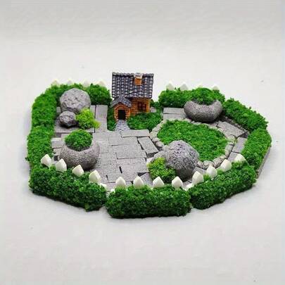 Bộ 30 phụ kiện mô hình sân vườn mini, bộ nhà mini trang trí tiểu cảnh cho đồ thủ công DIY trang trí sân vườn