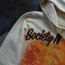 Men's Street Casual Hoodie Printed With Rhinestones, Long Sleeved Pullover Hoodie, Retro Jacket, Street Y2k - trắng - Xem 5