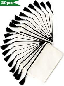 1 PEÇA/5 PEÇAS/10 PEÇAS Nécessaire de Zíper de Lona com Borla, Bolsa para Maquiagem para Viagem, Organizador de Maquiagem, Nécessaire de Lápis, Para Férias, Praia, Banheiro, Coleção de Quarto, Grande Capacidade