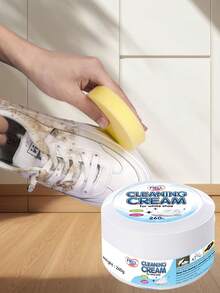 Multi-Purpose Cleaning Paste, White Shoe Cleaning Paste With Sponge, Solid Cleaning Paste Suitable For Shoes, Clothes, Sofa