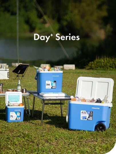 1pc 48QT Extra Large Capacity Cooler Box, Outdoor BBQ Sports Event Insulated Chest, Camping RV Ice Bucket, Commercial & Household Portable Wheeled Freezer Box, Ice Cubes Cooling Durable, Suitable For Beach, Picnic, Outdoor Camping, Groceries, Boating