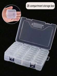 1pc Thick PP Material Transparent 8-Grid Metal Parts Storage Box With Removable Dividers, Suitable For Beads And Small Items Organization, Room Decor - Clear - View 1