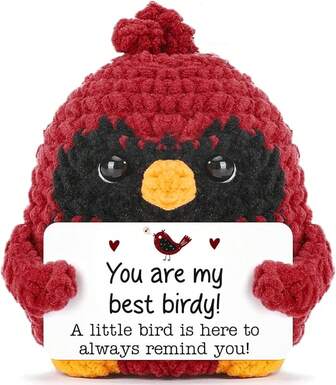 Funny Bird Anniversary Engagement Gifts For Women Men Her Him, Cute Couples Handmade Animals, Happy Wedding Birthday Gift For Girlfriend Boyfriend, Small Romantic I Love You Gifts For Wife Husband