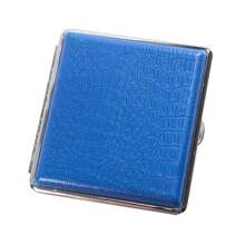 1 husă de țigară din piele premium, elegantă, texturată, cu cadru din oțel inoxidabil de înaltă duritate, accesorii pentru fumat.