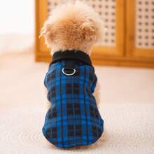 1pc Dog & Cat Checkerboard Chest Harness, Suitable For Sweatshirts, Fits Poodle, Bichon Frise And Other Medium/Small Breeds (Please Refer To Size Chart)