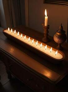 A Brand New Wooden Boat-Shaped Aroma Candle, The Perfect Choice For Party Gifts, Holiday Decor, And Home Lighting. This Wooden Bowl Aroma Candle Is Very Suitable For Home And Hotel Use, Especially Suitable For Ramadan, Valentine's Day, Easter, Parties, Mother's Day, Birthdays, Gatherings, And As A Gift. - Khaki - View 4