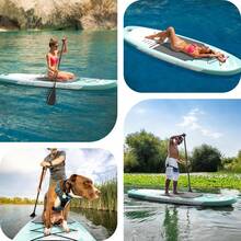 Inflatable Paddle Board Stand Up Paddleboards With Premium Accessories Pump, Adjustable Paddle, Leash, Three Fins, Backpack - Blue - View 8