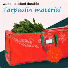 9 Ft Christmas Tree Storage Bag - Durable Heavy Duty Extra Large Artificial Xmas Holiday Tree Bag With Reinforced Handles And Dual Zippers Wide Opening - Christmas Decorations- Red - Red - View 4