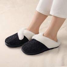 Women's Fuzzy Slip-On Slippers Indoor And Outdoor Use, Comfy Foam, Anti-Skid Rubber Hard Sole - White - View 5
