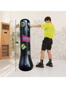 1pc Thick PVC Material, Safe And Durable, Inflatable Punching Bag Suitable For Teenagers And Adults, Home Use Inflatable Punching Bag PVC Tumbler With Water Or Sand, Home Fitness, Stress Relief, Birthday Gift, Holiday Gift - Multicolor - View 12