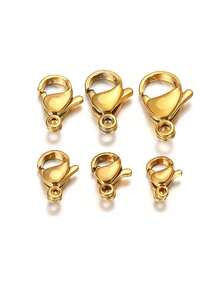 20/50 Peças Fecho Tipo Lagosta de Aço Inoxidável de 6-10mm, Diversos Tamanhos para Fabricação de Joias DIY, Adequado para Colares, Pulseiras, Tornozeleiras, Chaves, Revestido em Cor Dourada e Prateada