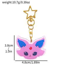 pocket monsters 口袋妖怪伊布进化亚克力钥匙扣 - 可爱的动漫人物钥匙圈，带星星饰物，伊布进化系列，适合粉丝，理想的万圣节配饰，教师节，圣诞节礼物，包袋配饰，带身份证夹的挂绳，汽车配饰，包袋饰物 - SS0409 - 查看 11