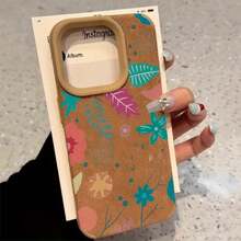Diseño de patrón de hoja de color Teléfono de lente alta 11 Pro 13 16 Plus 15 14 XS 12 Cuero sintético suave todo incluido - Colores mixtos 1 - Ver 1