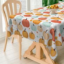 1pc Halloween Pumpkin Digital Print Tablecloth, Rectangular Durable Polyester Fabric, Suitable For Home, Kitchen, Garden, Holiday Parties, Weddings, Restaurants And Banquet Decorations, Wedding Season Autumn Decor - Multicolor - View 10