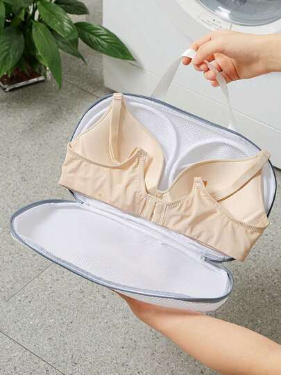 1 pieza Bolsa de lavandería para sostenes, Bolsa protectora gruesa para lavadora para sostenes, Bolsa de lavandería para lencería, Organizador de malla resistente para ropa interior delicada y accesorios de pestañas, Conservador de ciclo delicado, Poliéster transpirable y duradero, Evita enganches y deformación, Ideal para refrescar el guardarropa de primavera, Regalo del Día de San Valentín, Regalo del Día de la Madre, Listo para viajar, Diseño apilable de secado rápido, Mantiene la forma y el color de las prendas, Accesorio de lavandería premium para uso diario