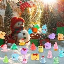 40 Pcs Mini Christmas Luminous Figurines, Christmas Resin Miniatures Glow In The Dark Tiny Figures To Hide Small Snowman Figures For Party Favors Bag Fillers Garden