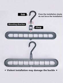 3 Packungen 9-Loch Drehbare Kleiderbügel Stapelbare Kleiderbügel Kleiderschrank Aufbewahrung Faltbare Kleiderbügel Kleiderschrank Aufbewahrungsregal Multifunktionales Kleiderschrank Aufbewahrungsregal Geeignet für Zuhause, Studentenwohnheim, Dekorationen, Feiertage, Raumdekoration, Schlafzimmerdekoration für Kleider, Hosen, Schuhe, Jeans, Stiefel, Röcke, Frühling, Sommer Oberteile