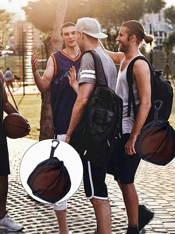 1PC Versatile Sports Drawstring Mesh Bag For Basketball, Soccer & Volleyball - Durable Oxford Fabric - For Athletes & Sports Enthusiasts - Ideal For Gym, Travel & Outdoor Activities - Great Gift For Sports Lovers