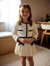 Elegant set med jacka och plisserad kjol för flickor