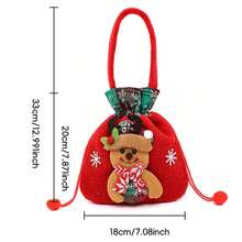 1个圣诞糖果袋可爱腰带礼品袋，可爱娃娃节日零食袋，适合派对装饰用品（图片颜色已加深，袋子颜色不是那么鲜艳，） - 彩色 - 查看 12