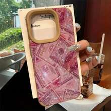 Diseño impreso de dólar rosa Teléfono con lente alta X 11 Pro 13 15 16 XS 14 Plus 12 Todo incluido Cuero sintético suave - Colores mixtos 1 - Ver 5