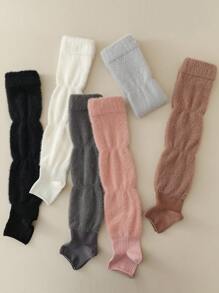 1/2/3/6 双装女士仿貂绒保暖腿套，毛绒足套腿套，秋冬季加厚多功能腿套，Y2K风格，蓬松舒适