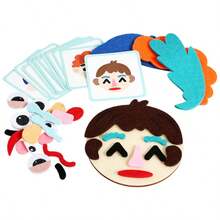 Giocattolo fai-da-te in feltro con espressioni facciali per bambini, forniture educative per l'espressione delle emozioni in inglese per asilo nido, cappello a forma di animale da cartone animato per la Festa dei bambini e Ognissanti, copricapo a forma di frutta per bambini e adulti, accessori per spettacoli per la scuola materna e attività genitori-figli - Multicolore - Visualizzare 11