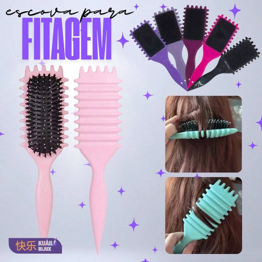 Professional Wave Brush For Styling And Defining Bounce Hair, Curls And Extensions - 紫色 - 查看 1