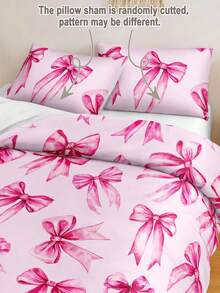 3 件水彩蝴蝶结印花羽绒被套套装（1 个羽绒被套 + 2 个枕套，无填充物），柔软亲肤涤纶面料，适用于卧室、宿舍、返校季 - 彩色 - 查看 6